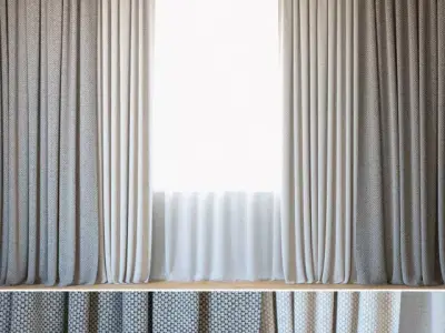 Curtains 79 Curtains with Tulle ROHI Opera 3D model