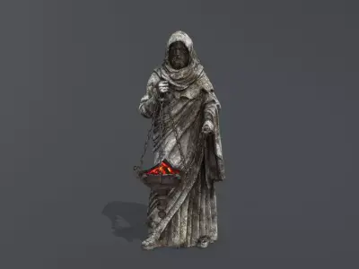 Old Statue 5 Low-poly 3D model