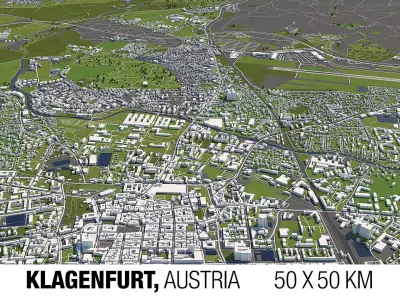 Klagenfurt Austria 50x50km 3D model