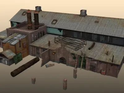 Abandoned Train Station 3D model