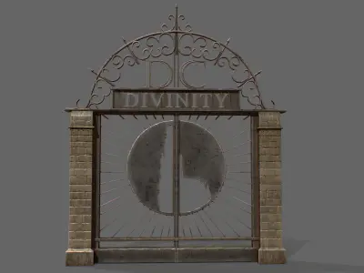 Old Metal Gate Low-poly 3D model