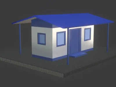 Police Outpost Low-poly 3D model
