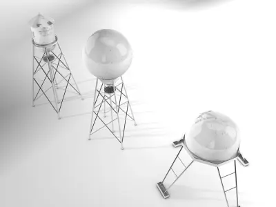 Water Tank Set 3D model