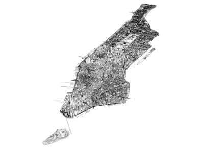 Manhattan Suburb New York City NY September 2021 Low-poly 3D model