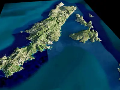 Alonnisos island 3d model terrain 3D model