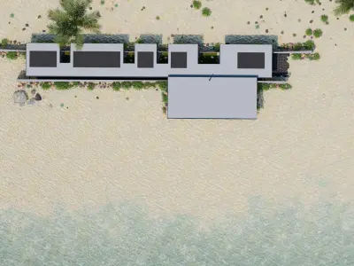 Beach Casa Scene-villa-modern house 3D model shop
