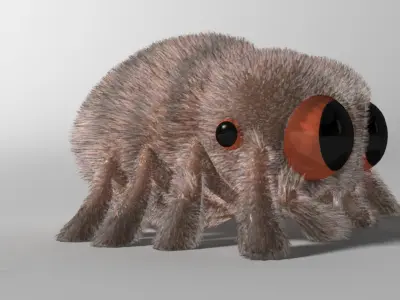 Cartoon Spider Rigged Low-poly 3D model