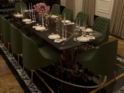 classic dining room 3D model