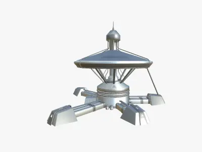 SciFi Facility C08 Metallic - Sci Fi Exterior Design Low-poly 3D model