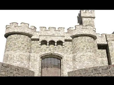 A castle in the mountains- 3d Model 3D model