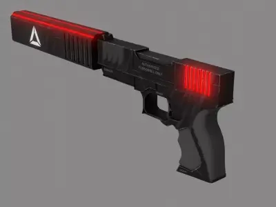 Sci-fi Pistol Weapon 3d Model Low-poly 3D model