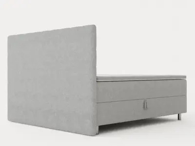 Montana Complete Bed Package 180x200 Light Gray Low-poly 3D model