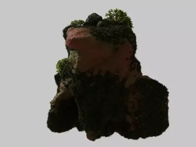 3D Cliff modell Low-poly 3D model