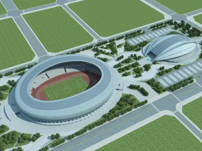 National Stadium Exterior 03 Low-poly 3D model