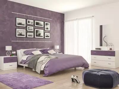 purple bedroom 3D model