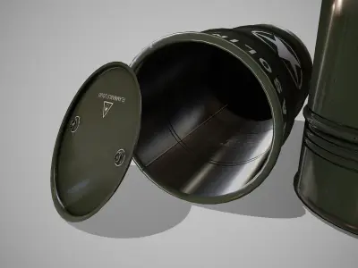 Barrels military new Low-poly 3D model