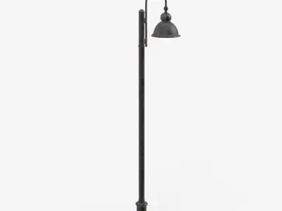 Floor Mounted Metal Street Light Pole PBR 3D model