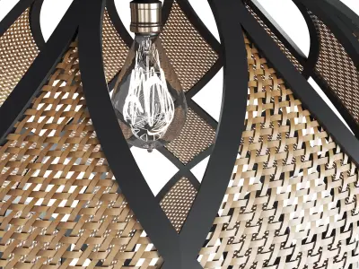Wicker pendant light 3D model