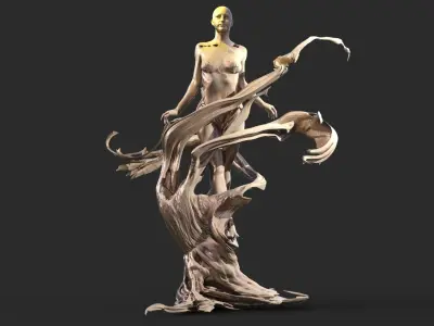 Winter earth figure statue fabric  3D model