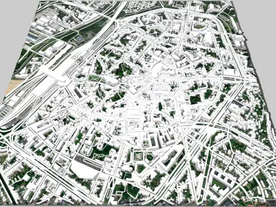 Cityscape Mons Belgium 3D model