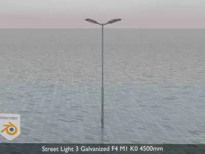 Street Light 3 Galvanized F4 M1 K0 4500mm Low-poly 3D model
