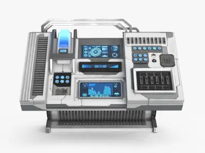 Sci Fi Control Panel Table Low-poly 3D model