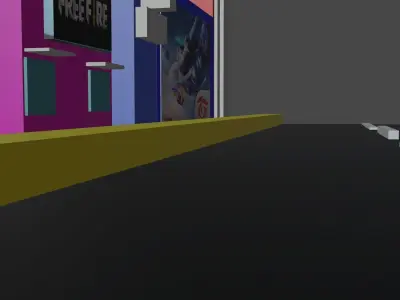 City road model free cartoon 3D model