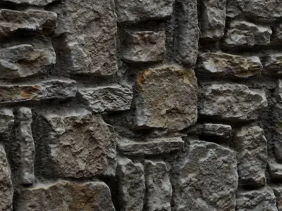 Old Stone Wall Scan Low-poly 3D model