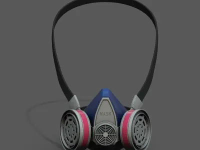 Gas mask helmet 3d model safety isolated fantasy  Low-poly 3D model
