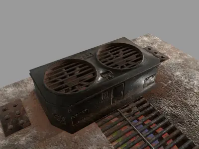 satalite old satellite dish Low-poly 3D model