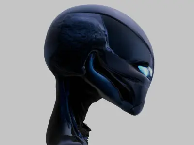 Fantasy Lowpoly Alien Head Bust Sculpt Figure Printable Low-poly 3D model
