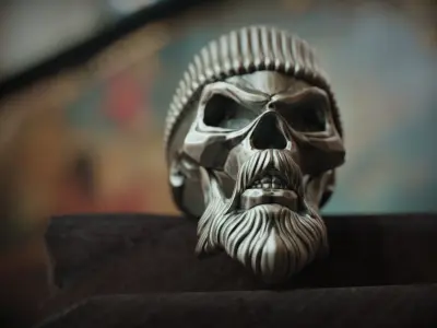 Ring Skull With hat 3D print model