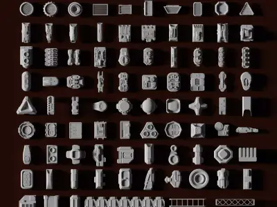 Greeble Kit bashing Sci-fi Pack  3D model