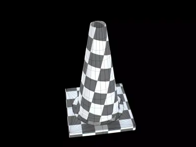 Road-Construction Cone Low-poly 3D model