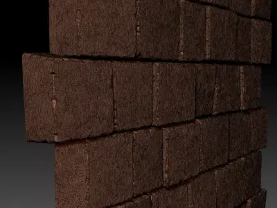 Stone Block Wall  3D model
