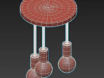eglo-wilmcote-43126 three light ceiling fixture 3D model