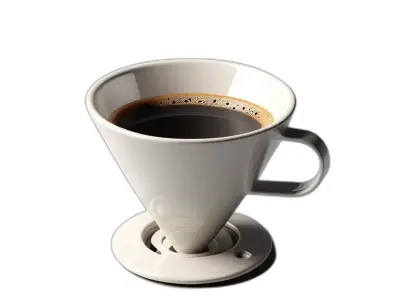 Pour Over Coffee Dripper V60 Low-poly 3D model