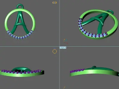 Initial Letter Pendant A 3D print model