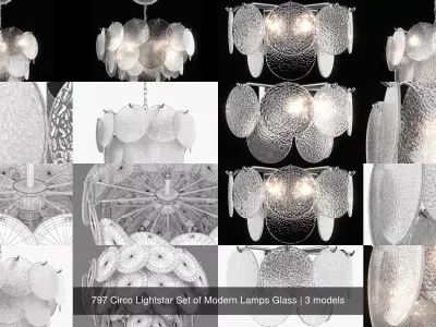 797 Circo Lightstar Collection of Modern Lamps Glass 3D Model Pack