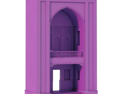 Old Turkish Arched Window Set 143 Islamic Architecture 3D print model