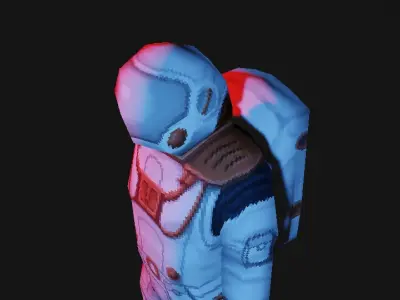 PS1 PSX low poly astronaut Low-poly 3D model