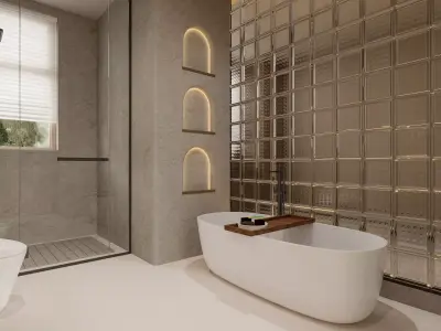 Modern main bathroom WC shower room 3D model