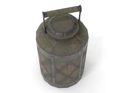 Old Bucket for Liquids Low-poly 3D model