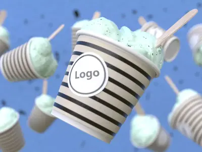 Photorealistic ice cream 3D model