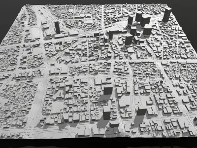 Cityscape Shanghai China fragment city 3D model