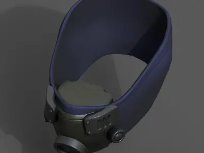 Gas mask respirator scifi futuristic helmet  Low-poly 3D model