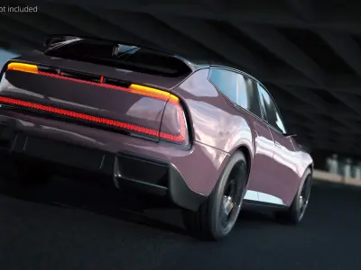  Audi E EV Vehicle Purple Rigged for Cinema 4D 