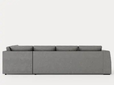 Optus U Sofa With Divan Left Light Gray Low-poly 3D model