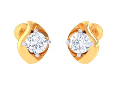 Solitaire Super Light Weight Stud Earring 3D print model