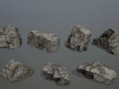Rock Set 18 Low-poly 3D model